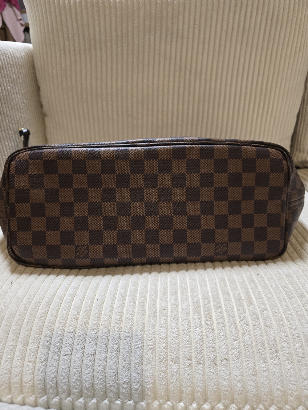 Source Unknown Brown Checkered Tote Bag with Dark Brown Handles - Picture 8 of 10